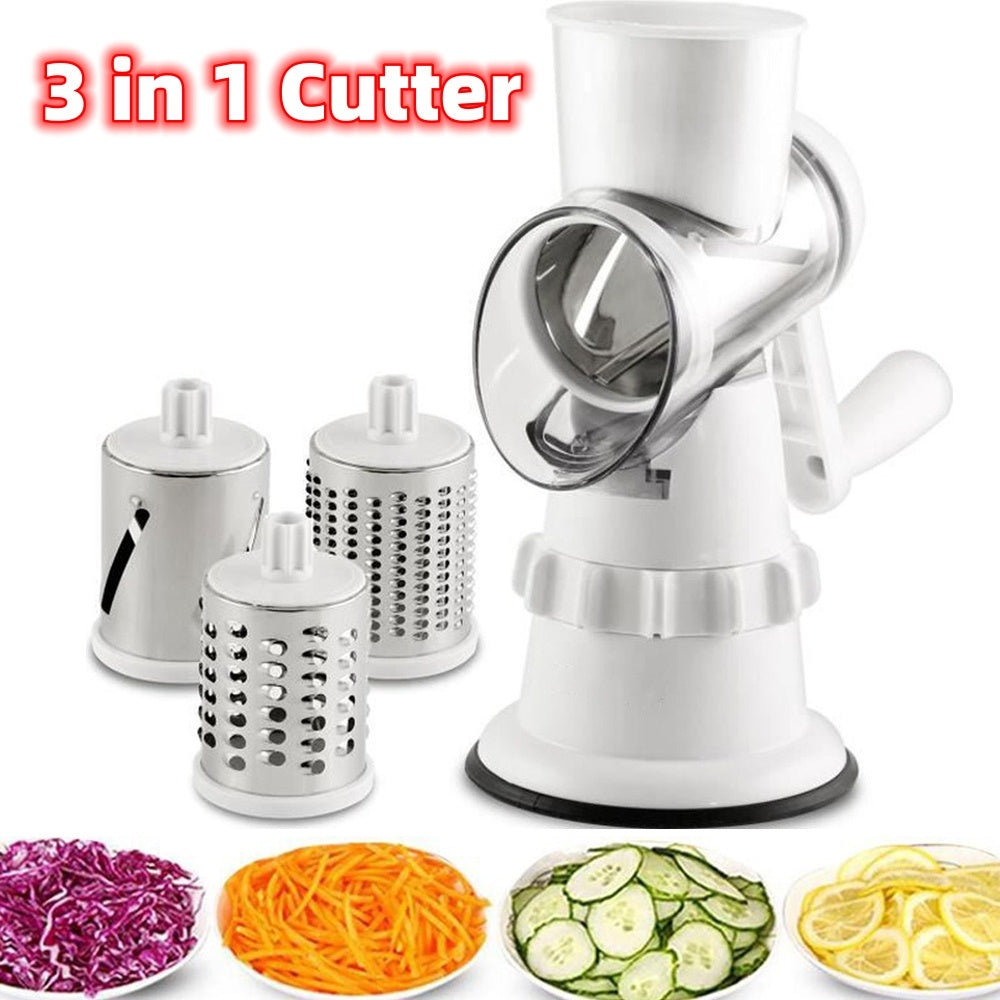 3 In 1 Vegetable Slicer Manual Kitchen Accessories Grater For Vegetable Cutter Round Chopper Mandolin Home Kitchen Gadgets