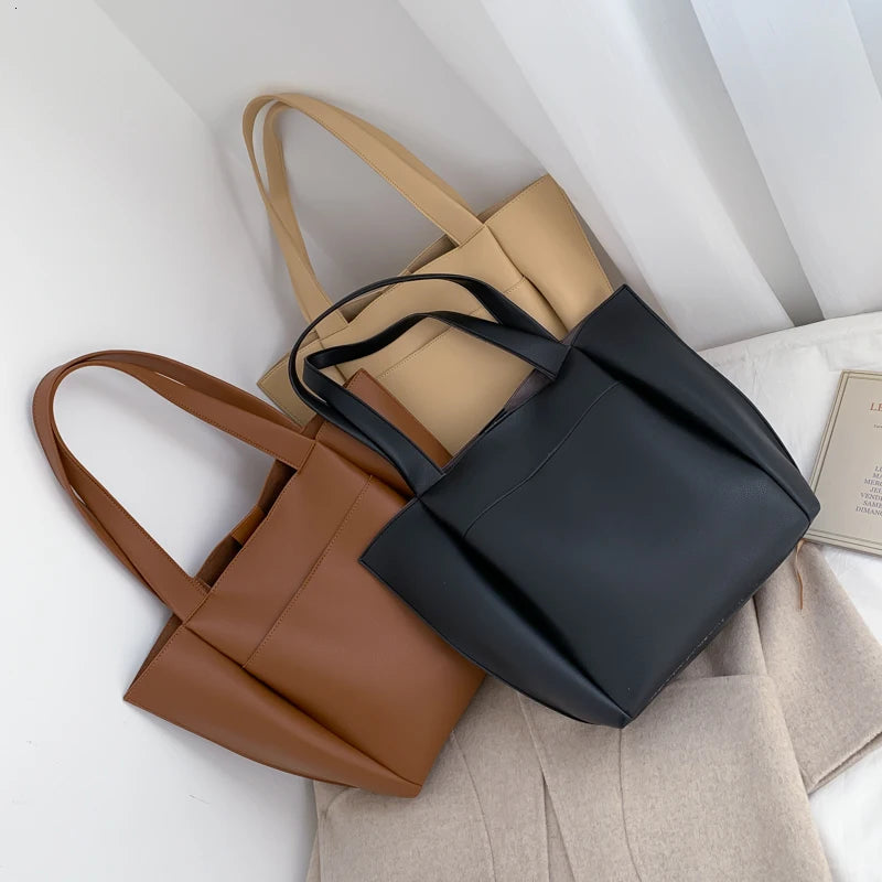Women's Bag Large Capacity Shoulder Bags High Quality PU Leather Handbags and Purse Female Retro Tote Bags sac a main femme
