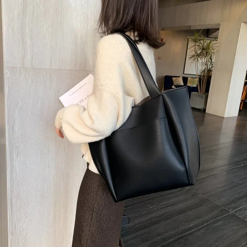 Women's Bag Large Capacity Shoulder Bags High Quality PU Leather Handbags and Purse Female Retro Tote Bags sac a main femme