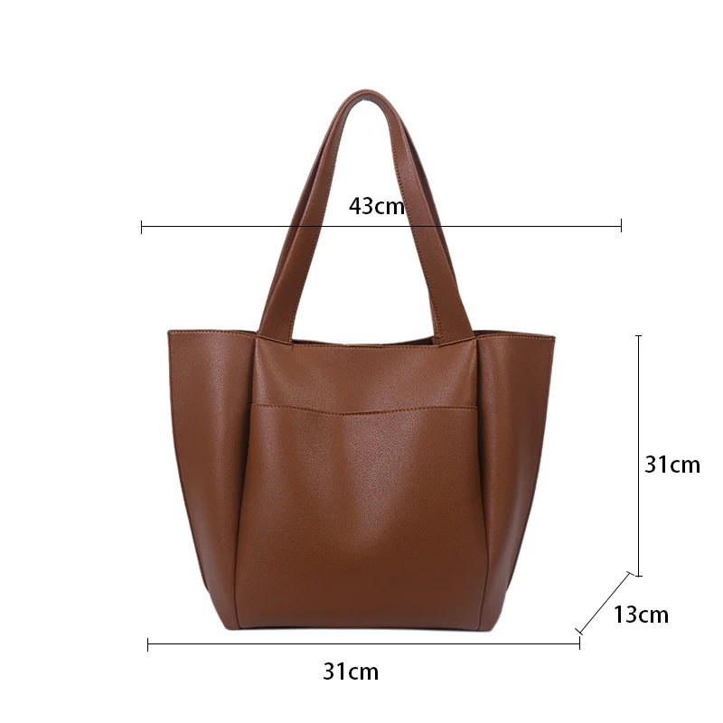 Women's Bag Large Capacity Shoulder Bags High Quality PU Leather Handbags and Purse Female Retro Tote Bags sac a main femme