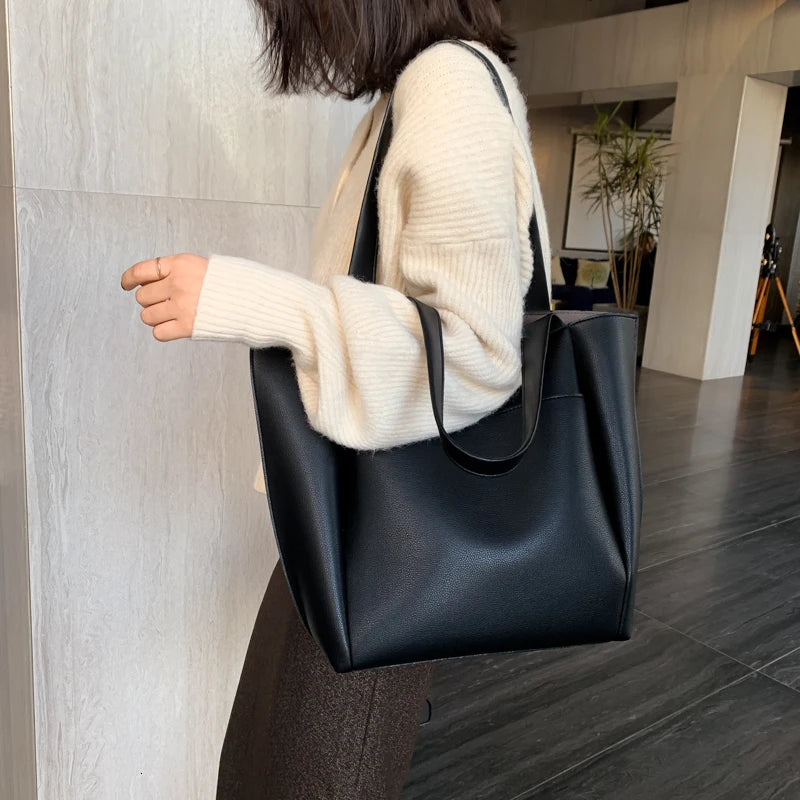 Women's Bag Large Capacity Shoulder Bags High Quality PU Leather Handbags and Purse Female Retro Tote Bags sac a main femme
