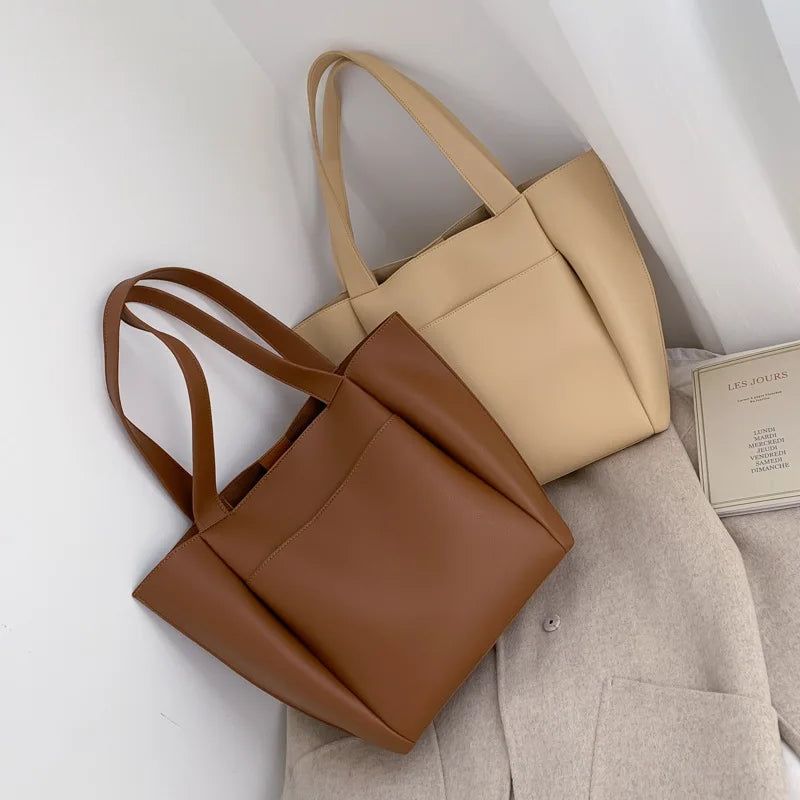 Women's Bag Large Capacity Shoulder Bags High Quality PU Leather Handbags and Purse Female Retro Tote Bags sac a main femme