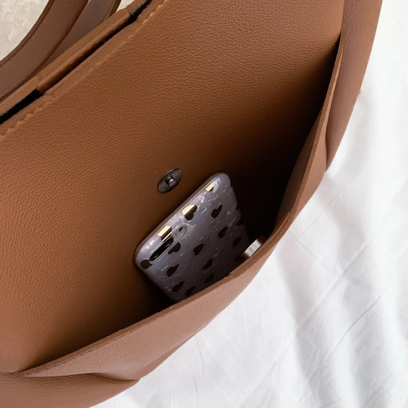Women's Bag Large Capacity Shoulder Bags High Quality PU Leather Handbags and Purse Female Retro Tote Bags sac a main femme