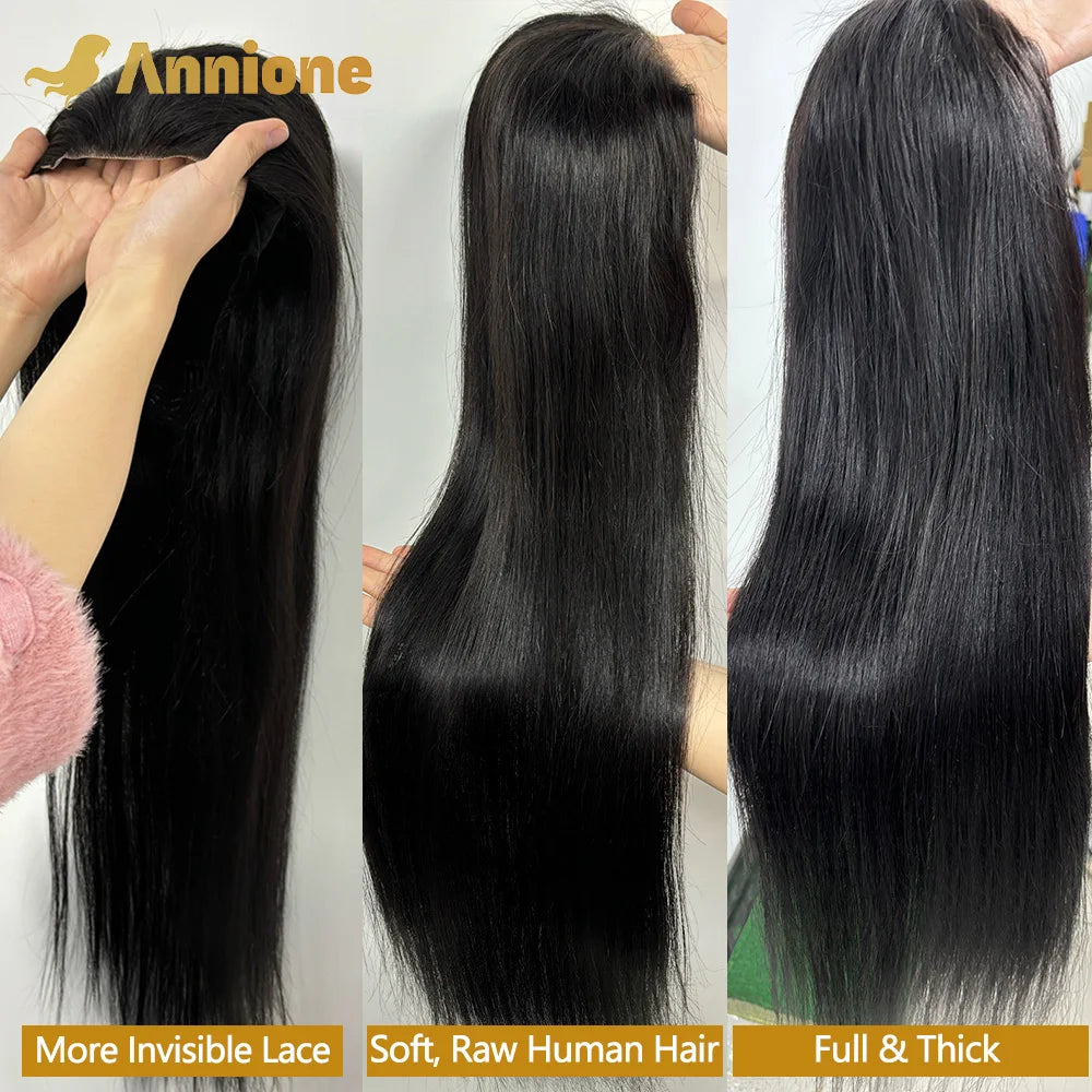 30 inch Glueless Wigs Human Hair Ready To Wear 6X4 Brazilian Straight HD Lace Front Human Hair Wig 100% Human Hair Wigs Glueless