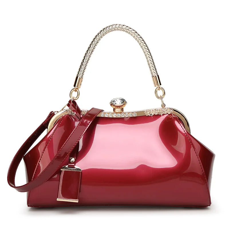 2024 women's bag Patent Leather Women Handbags Luxury Brands Tote Bag Fashion Shoulder Bags Ladies Clutchs Wedding Party Bags