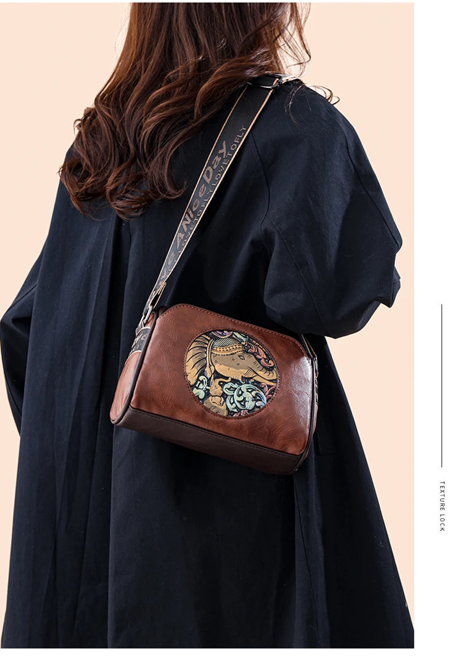 Women's Shoulder Bag Famous Brand Elephant Embroidered Female Messenger Bags Wallet High Quality Leather Girl Bolsas Sac A Main