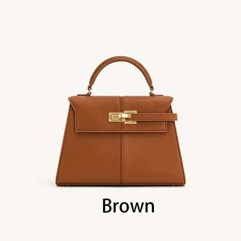 2025 Trapezoidal Leather Women's Bag Versatile Fashion Niche Handbag Top-handle Bags на сумки плечо кожаная sac de luxe femme