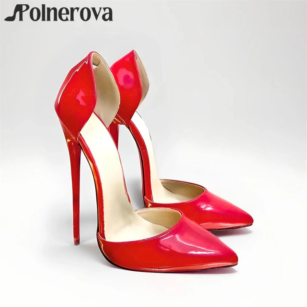 16cm Stiletto Pumps Sexy Style Slip-On Stilettos Pointed Toe Handmade Women's Shoes Custom Multicolor Leather Shallow High Heels