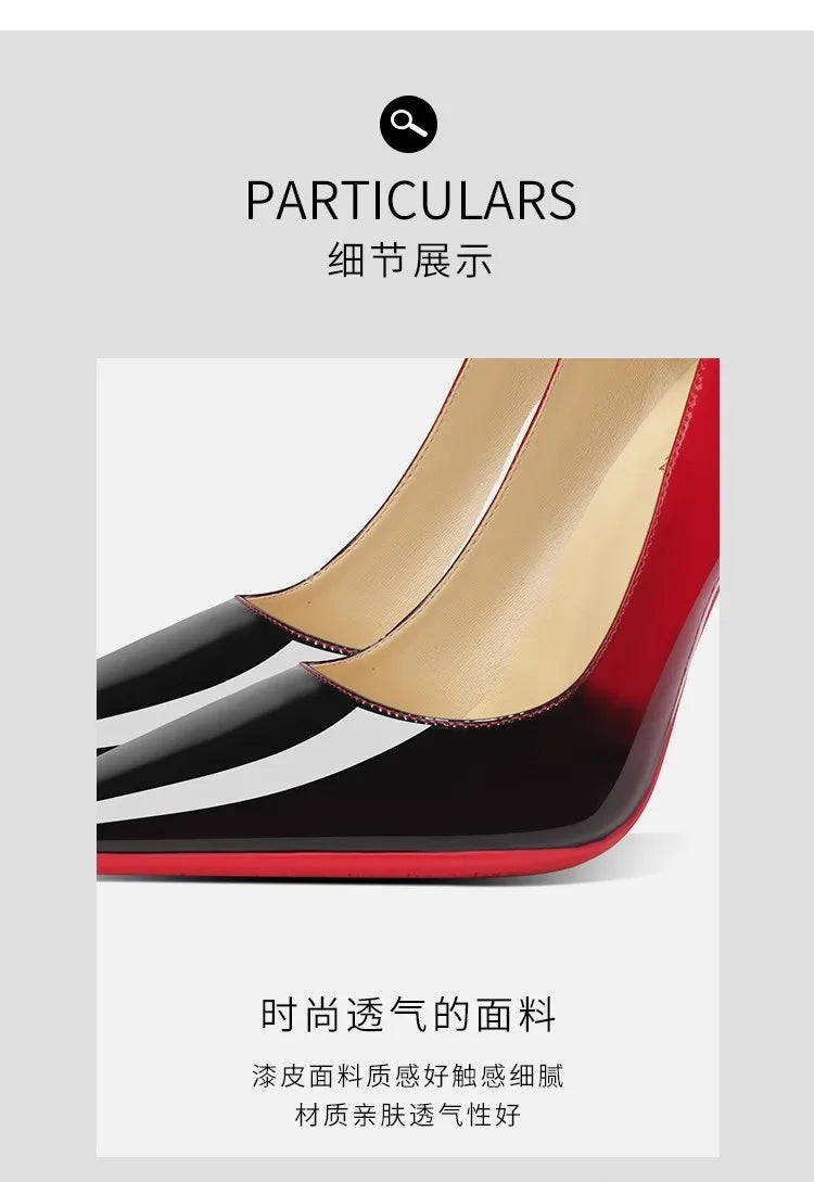 Brand New Sexy V Cut Lady Stiletto 6-12cm Multi Color Customized Fashion Pumps Red Black Gradient Pointed Toe Celebrity Shoes