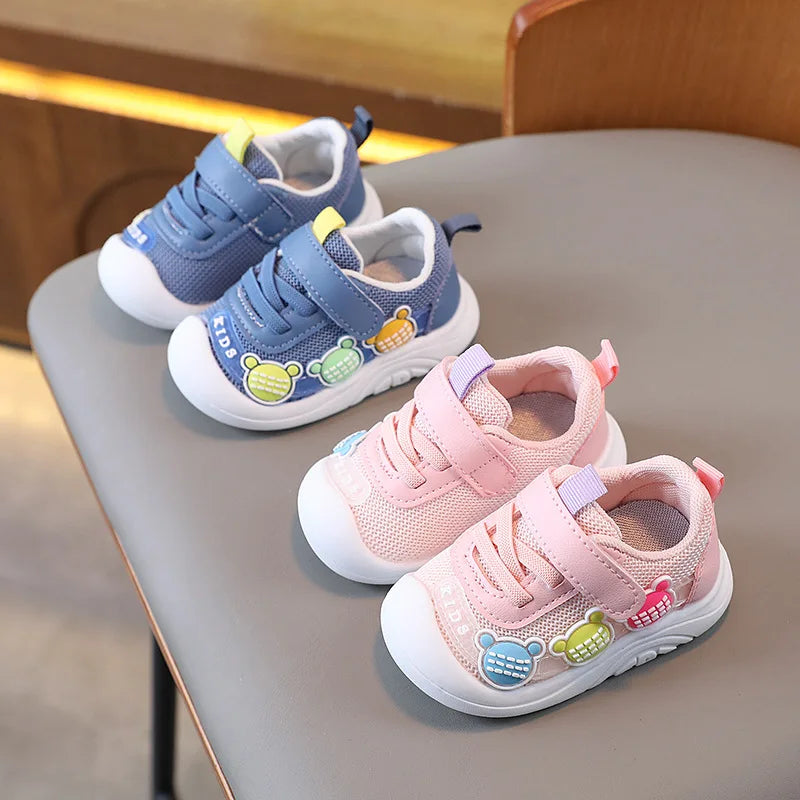 2025 New Baby Soft Sole Non-slip Mesh Breathable Fresh Cute Boys and Girls Comfortable Sport Leisure Toddler Walking Shoes