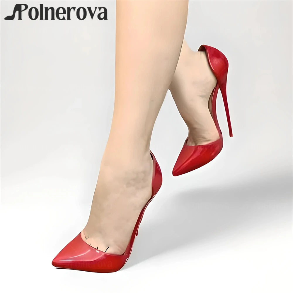 16cm Stiletto Pumps Sexy Style Slip-On Stilettos Pointed Toe Handmade Women's Shoes Custom Multicolor Leather Shallow High Heels