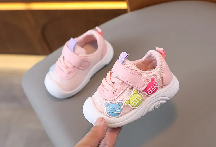 2025 New Baby Soft Sole Non-slip Mesh Breathable Fresh Cute Boys and Girls Comfortable Sport Leisure Toddler Walking Shoes