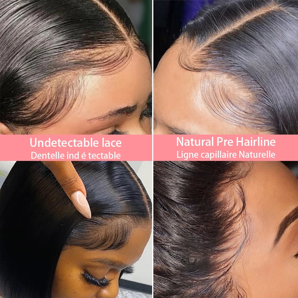 13x4 Bone Straight Bob Wig Lace Front Human Hair Wigs For Women 4x4 Short Bob Wig Lace Frontal Wig 100% Human Hair 200% Density