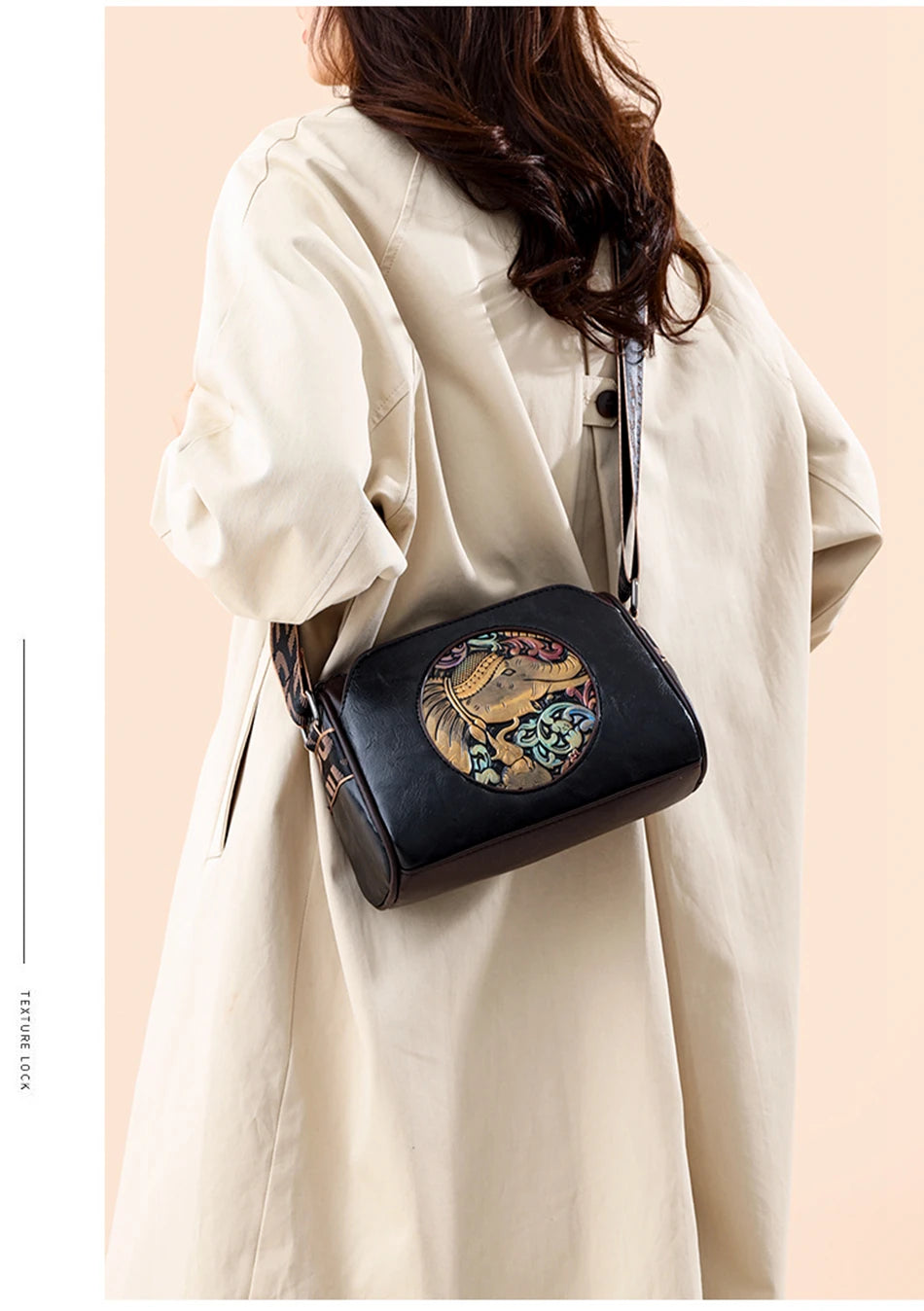 Women's Shoulder Bag Famous Brand Elephant Embroidered Female Messenger Bags Wallet High Quality Leather Girl Bolsas Sac A Main