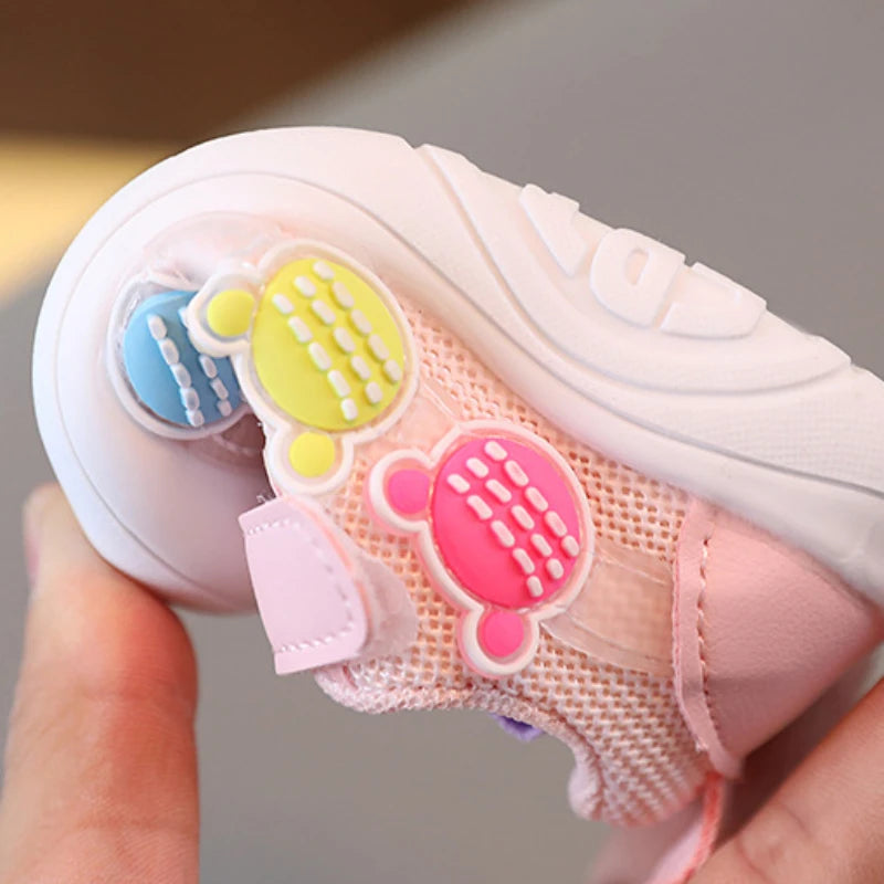 2025 New Baby Soft Sole Non-slip Mesh Breathable Fresh Cute Boys and Girls Comfortable Sport Leisure Toddler Walking Shoes