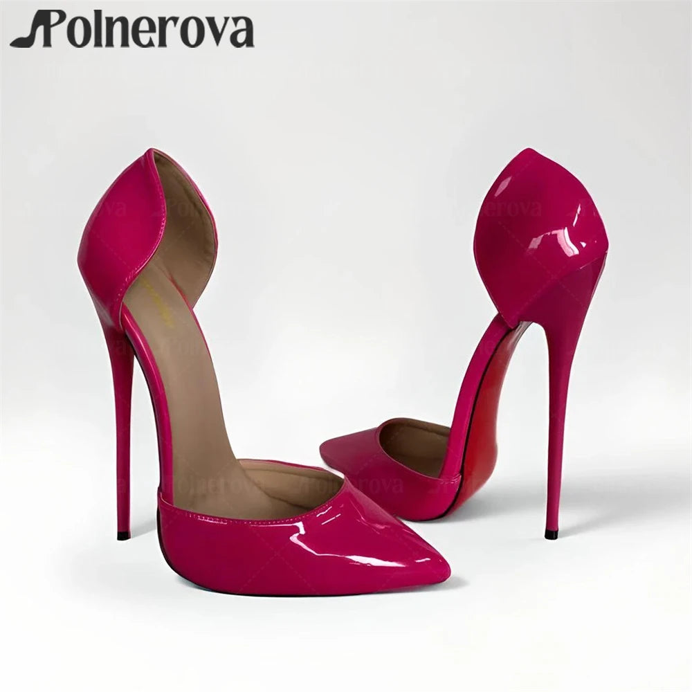 16cm Stiletto Pumps Sexy Style Slip-On Stilettos Pointed Toe Handmade Women's Shoes Custom Multicolor Leather Shallow High Heels