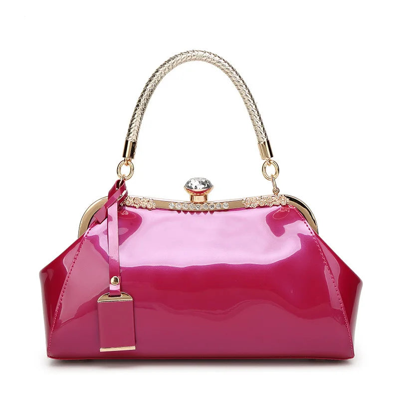 2024 women's bag Patent Leather Women Handbags Luxury Brands Tote Bag Fashion Shoulder Bags Ladies Clutchs Wedding Party Bags
