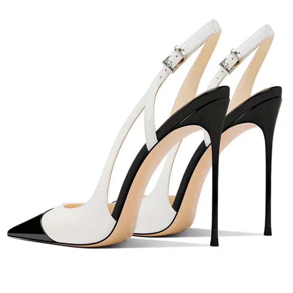Summer Women High Heeled Shoes for Woman's Pointed Toe Ankle Thin Heels Mixed Colors Pumps Sexy Lady Patent Leather Party Shoes
