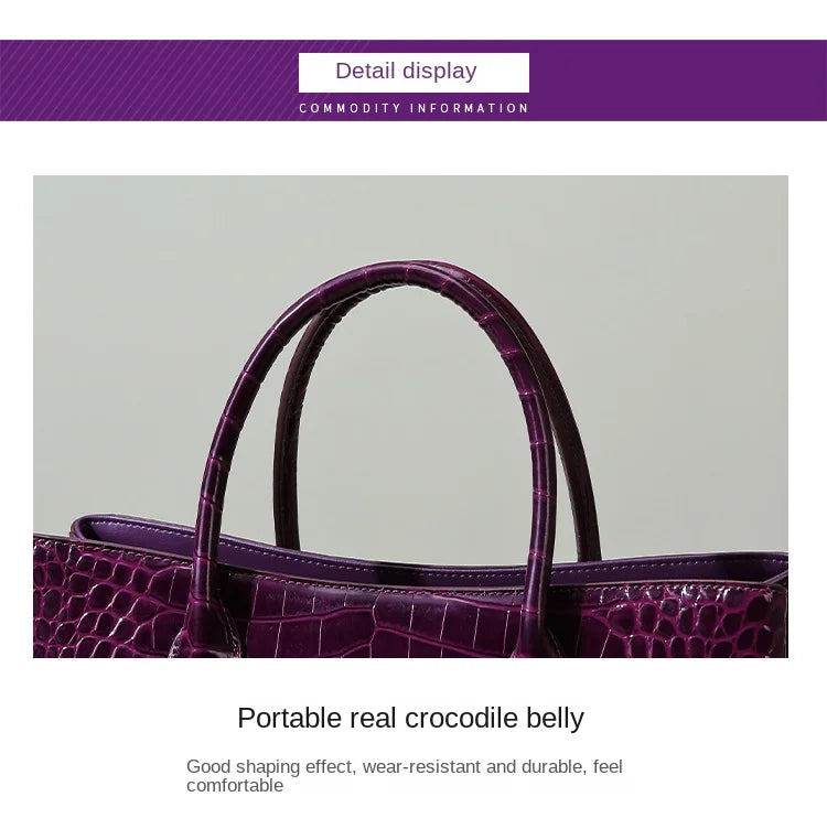 2024 New Crocodile Leather Women's Handbag Tote Bag Large Capacity Shoulder Messenger Bag Commuter Luxury Fashion Portable Bags