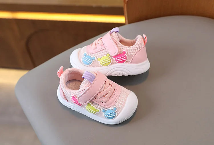 2025 New Baby Soft Sole Non-slip Mesh Breathable Fresh Cute Boys and Girls Comfortable Sport Leisure Toddler Walking Shoes