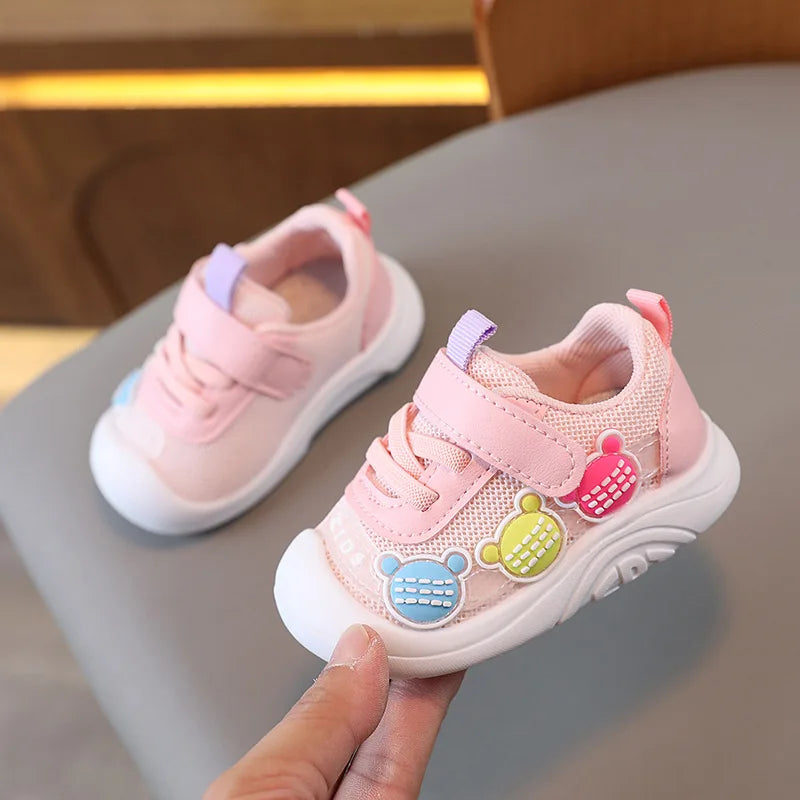 2025 New Baby Soft Sole Non-slip Mesh Breathable Fresh Cute Boys and Girls Comfortable Sport Leisure Toddler Walking Shoes