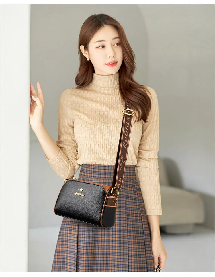 Women's Small Bag 2025 Autumn New Trendy and Versatile Middle Aged Mom's Bag Soft Leather Texture One Shoulder Crossbody Bag