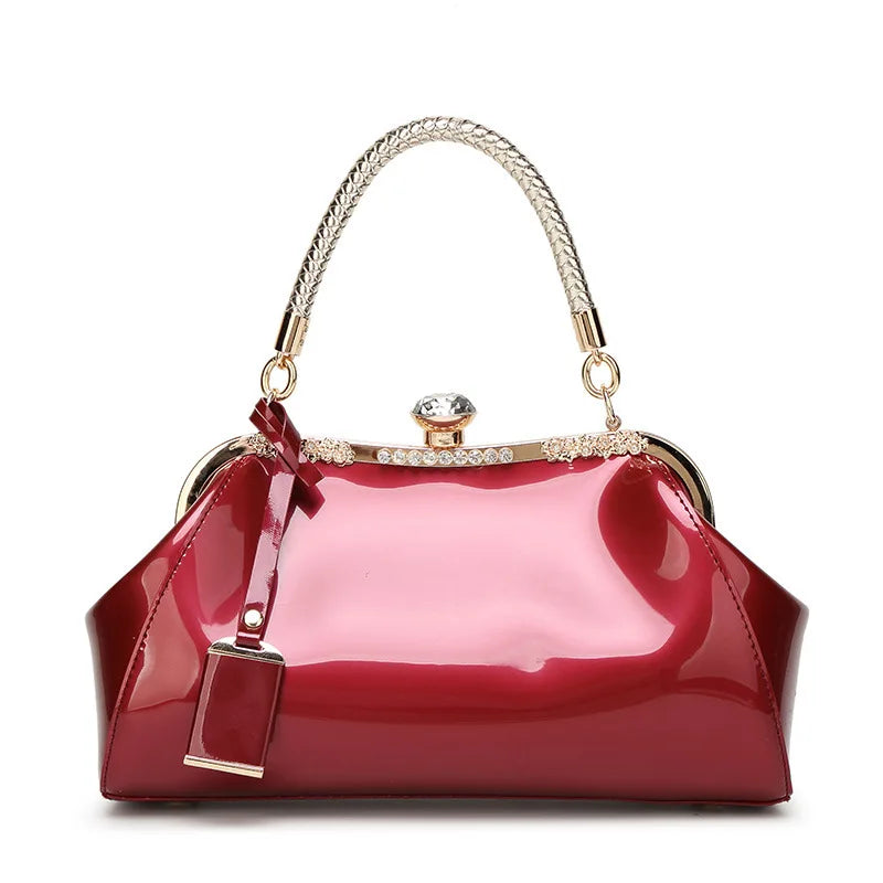2024 women's bag Patent Leather Women Handbags Luxury Brands Tote Bag Fashion Shoulder Bags Ladies Clutchs Wedding Party Bags