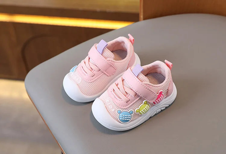 2025 New Baby Soft Sole Non-slip Mesh Breathable Fresh Cute Boys and Girls Comfortable Sport Leisure Toddler Walking Shoes