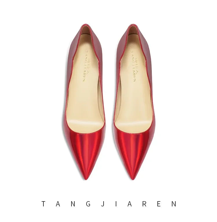 Brand New Sexy V Cut Lady Stiletto 6-12cm Multi Color Customized Fashion Pumps Red Black Gradient Pointed Toe Celebrity Shoes
