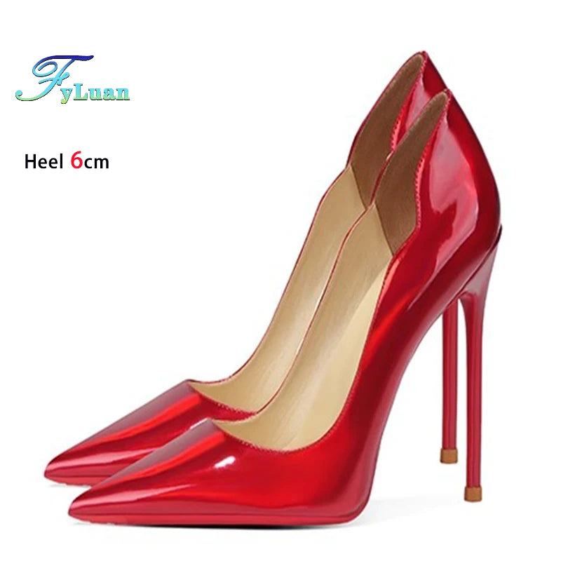 Brand New Sexy V Cut Lady Stiletto 6-12cm Multi Color Customized Fashion Pumps Red Black Gradient Pointed Toe Celebrity Shoes