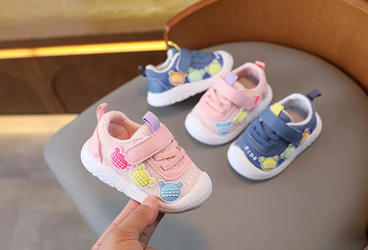 2025 New Baby Soft Sole Non-slip Mesh Breathable Fresh Cute Boys and Girls Comfortable Sport Leisure Toddler Walking Shoes