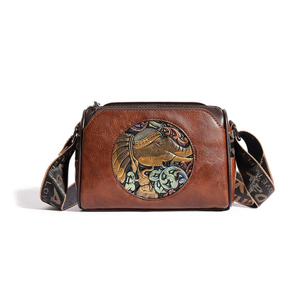 Women's Shoulder Bag Famous Brand Elephant Embroidered Female Messenger Bags Wallet High Quality Leather Girl Bolsas Sac A Main