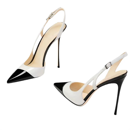 Summer Women High Heeled Shoes for Woman's Pointed Toe Ankle Thin Heels Mixed Colors Pumps Sexy Lady Patent Leather Party Shoes