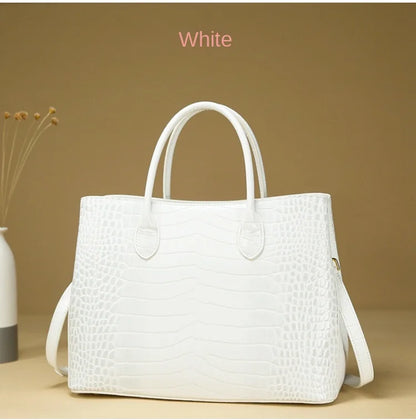 2024 New Crocodile Leather Women's Handbag Tote Bag Large Capacity Shoulder Messenger Bag Commuter Luxury Fashion Portable Bags