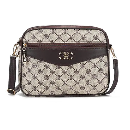 2024 Fashionable Printed Women's Bag Middle-aged Mother's Practical Multi-layer Crossbody Bag Summer New Shoulder Tote Purse