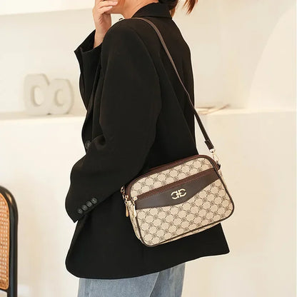 2024 Fashionable Printed Women's Bag Middle-aged Mother's Practical Multi-layer Crossbody Bag Summer New Shoulder Tote Purse