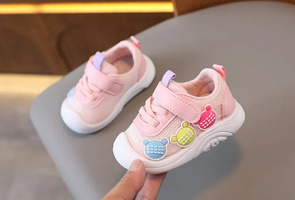 2025 New Baby Soft Sole Non-slip Mesh Breathable Fresh Cute Boys and Girls Comfortable Sport Leisure Toddler Walking Shoes