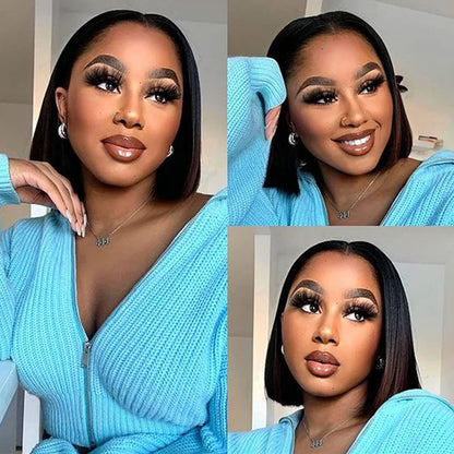 13X4 Bob Wig Bone Straight Bob Wig Lace Front Human Hair Wigs For Women Transparent Lace Frontal Wig Natural Wig Human Hair