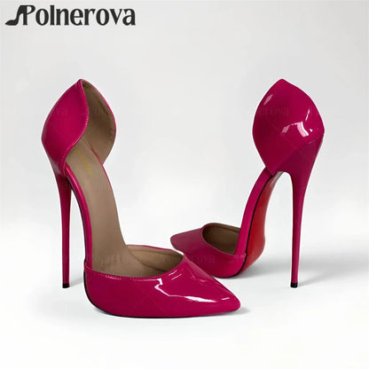 16cm Stiletto Pumps Sexy Style Slip-On Stilettos Pointed Toe Handmade Women's Shoes Custom Multicolor Leather Shallow High Heels
