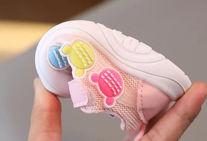 2025 New Baby Soft Sole Non-slip Mesh Breathable Fresh Cute Boys and Girls Comfortable Sport Leisure Toddler Walking Shoes