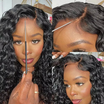 Water Wave Glueless Wig Human Hair Curly 13x6 HD Frontal Wig 250% Deep Wave Lace Front Wigs Wear Go 7x5 HD Lace Closure Wig Sale