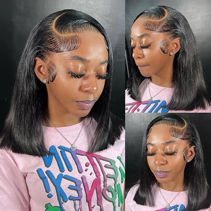 13X4 Bob Wig Bone Straight Bob Wig Lace Front Human Hair Wigs For Women Transparent Lace Frontal Wig Natural Wig Human Hair