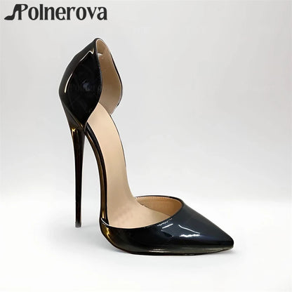16cm Stiletto Pumps Sexy Style Slip-On Stilettos Pointed Toe Handmade Women's Shoes Custom Multicolor Leather Shallow High Heels