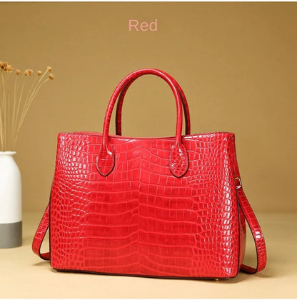 2024 New Crocodile Leather Women's Handbag Tote Bag Large Capacity Shoulder Messenger Bag Commuter Luxury Fashion Portable Bags