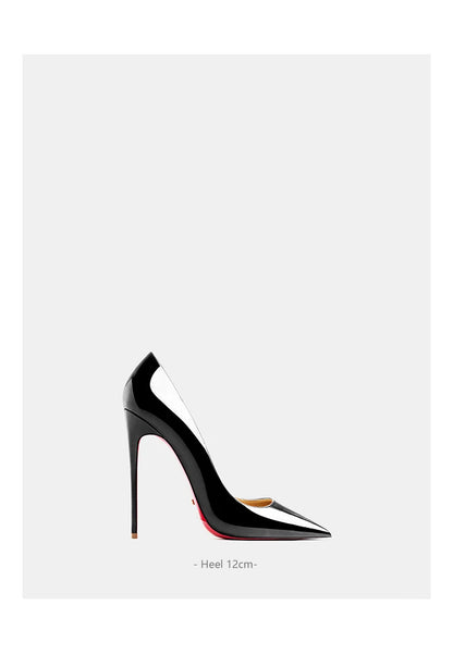 Women's heels 2025 trend Leather Luxury Pumps Red Bottom Pointed Toe High Heels Elegant Stiletto Party Ladies Shoes Woman 12cm