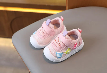 2025 New Baby Soft Sole Non-slip Mesh Breathable Fresh Cute Boys and Girls Comfortable Sport Leisure Toddler Walking Shoes