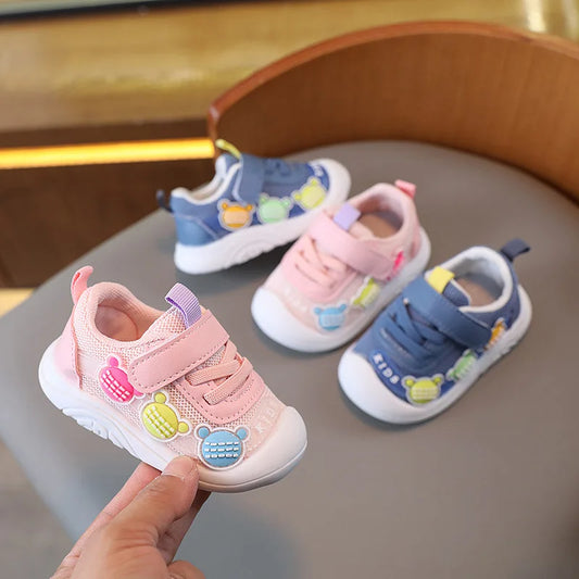 2025 New Baby Soft Sole Non-slip Mesh Breathable Fresh Cute Boys and Girls Comfortable Sport Leisure Toddler Walking Shoes