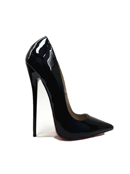 CACA 16cm Women Pumps,Men Cosplay Sexual Bed Shallow Shoes,Fetish High Heels,Pointed Toe,Ankle Strap,Size 36-46,Custom Colors